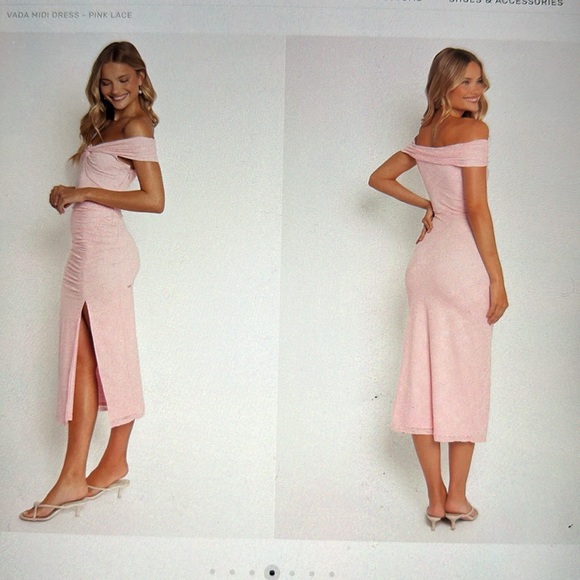 Elegpetal + pump Vada midi dress pink lace - Picture 10 of 12